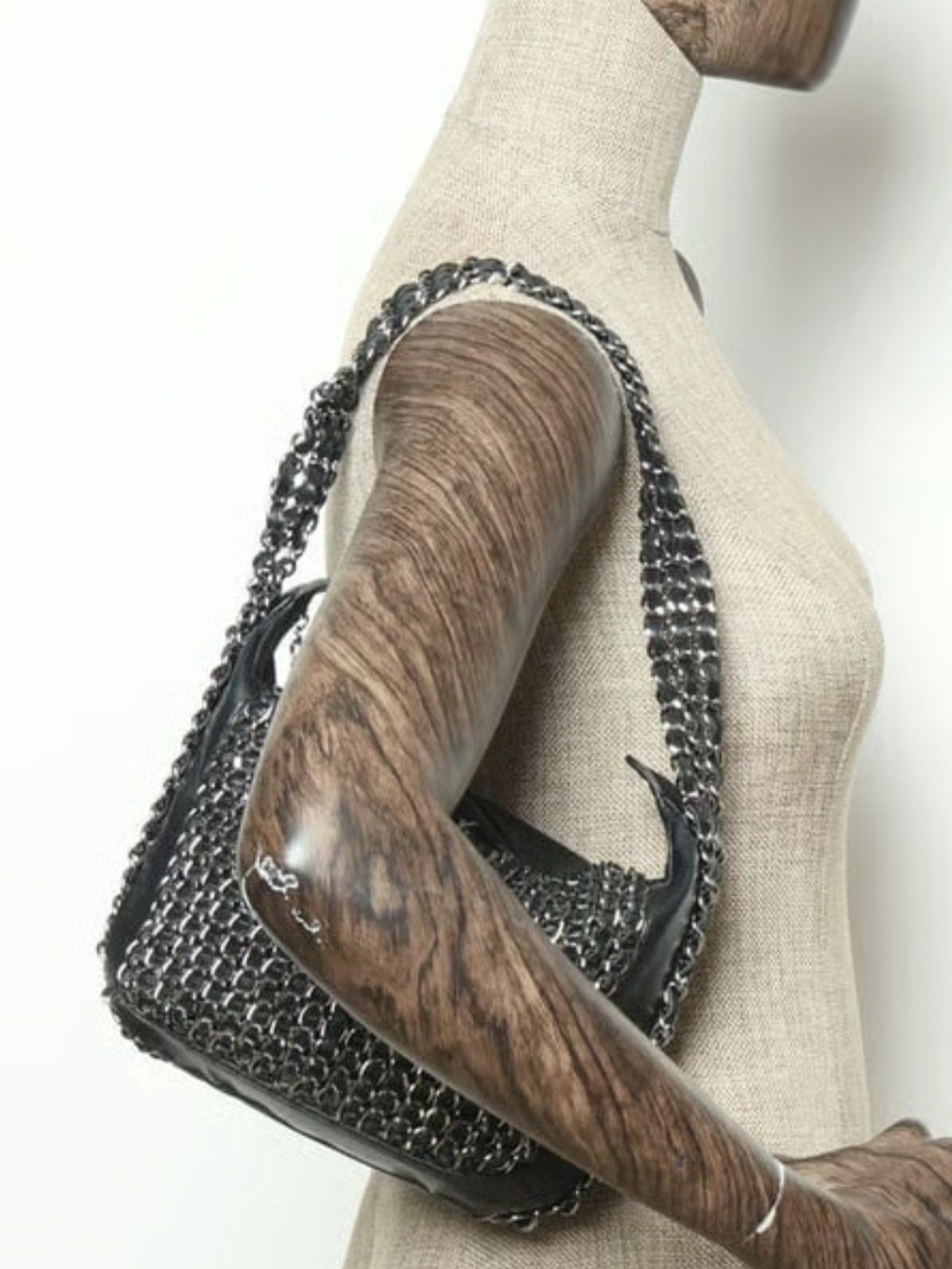 Rare Chanel Black 3 Chain Sought After Shoulder Bag